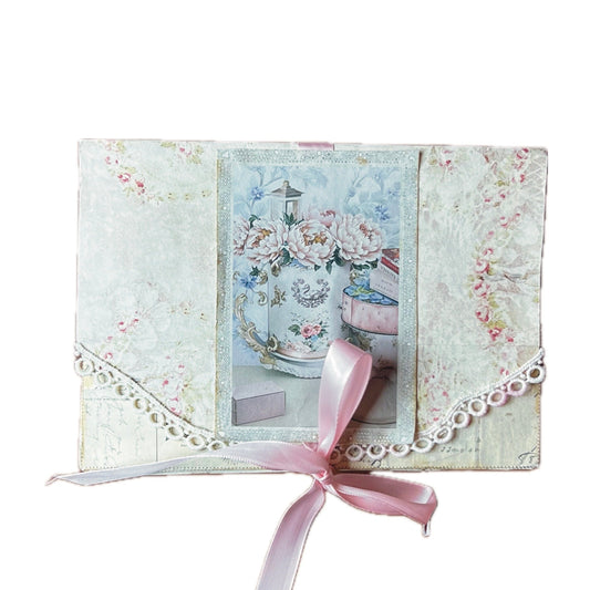 Shabby Pink Pouch with Mini Journal